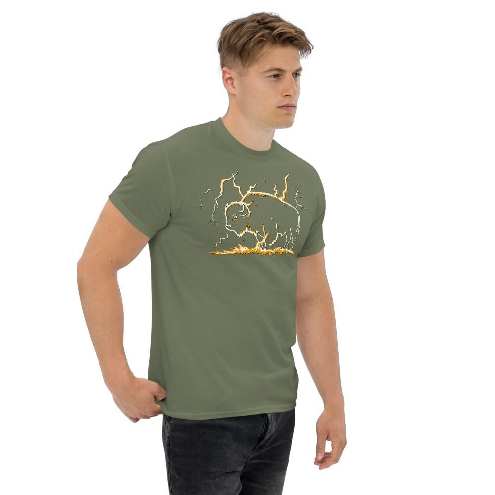 Bison Is Lightning Graphic T-Shirt Unisex Cotton Streetwear Tee Native American Art - Image 4