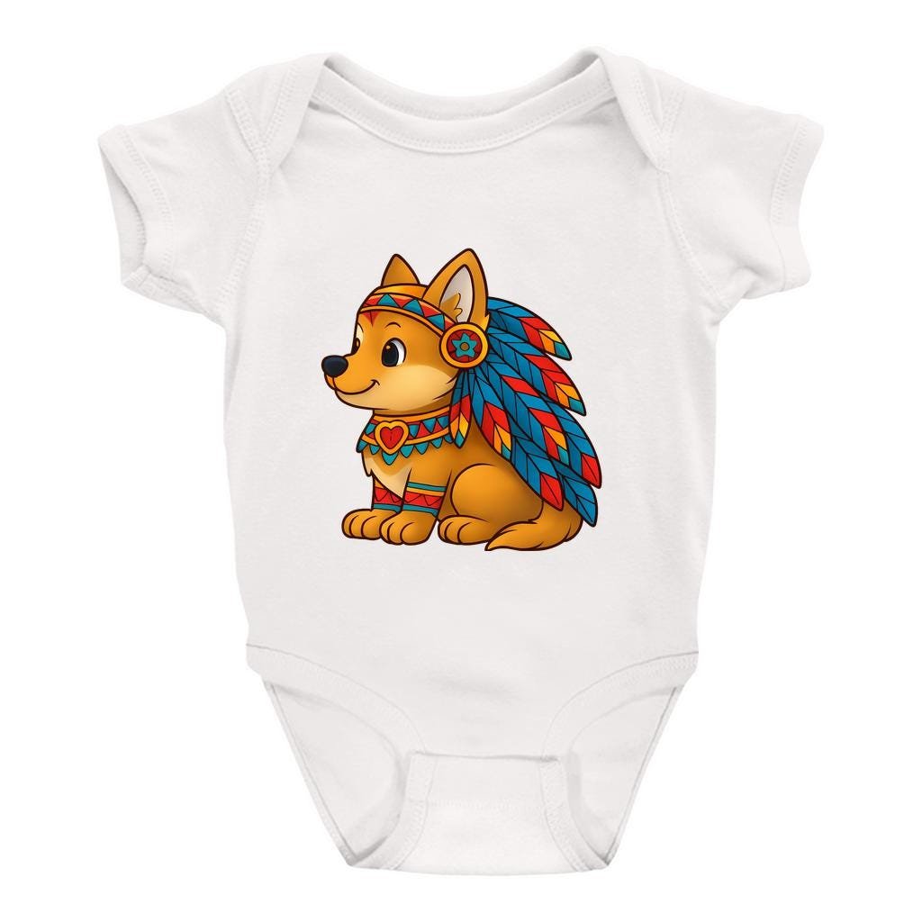 Baby Wolf Onesie: Native American Headband, Toddler Animal Sleepwear - Image 6