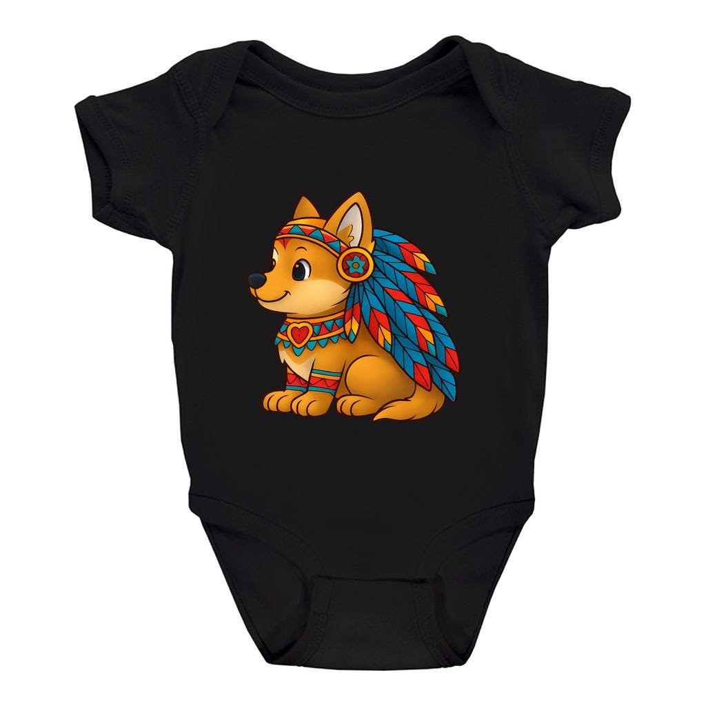 Baby Wolf Onesie: Native American Headband, Toddler Animal Sleepwear