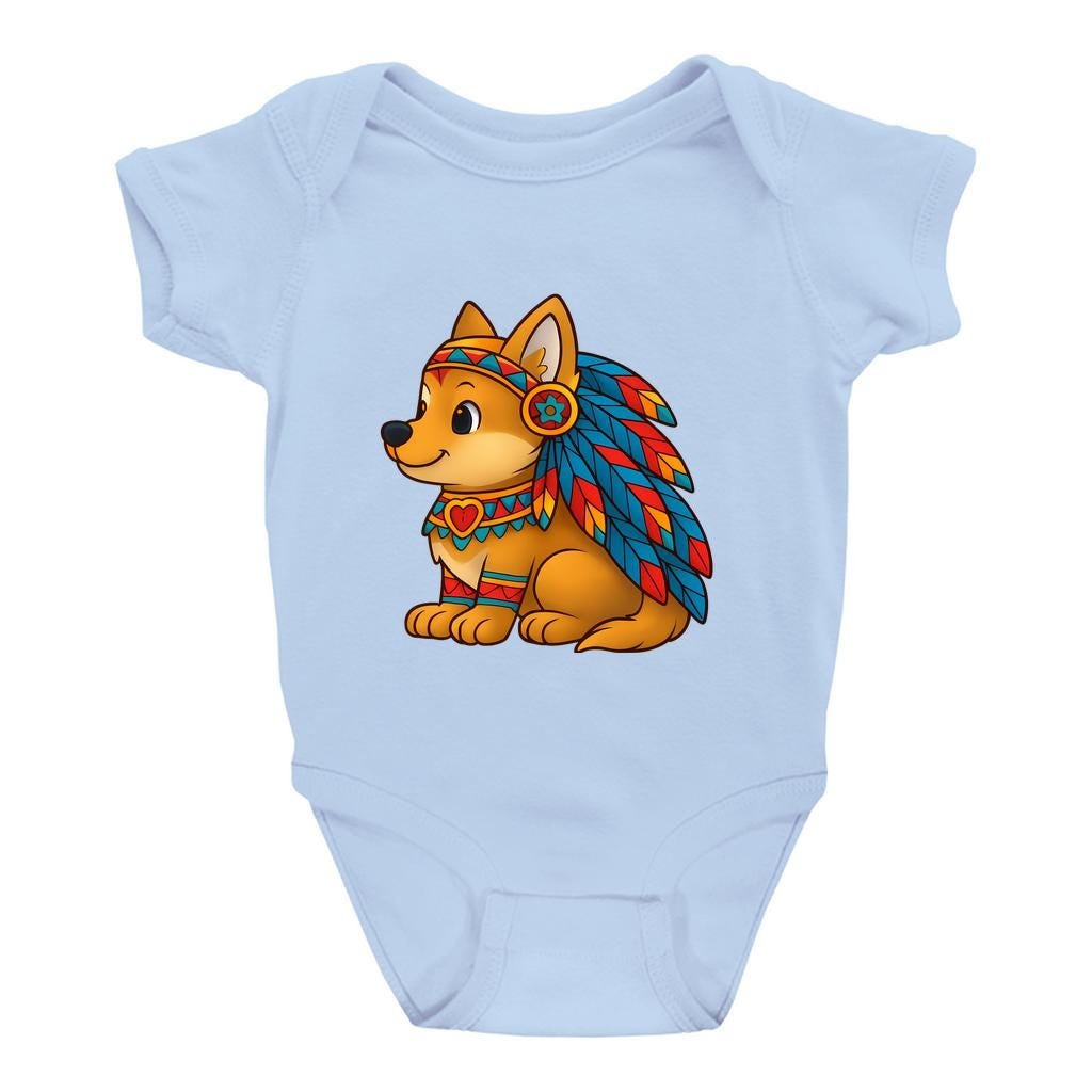 Baby Wolf Onesie: Native American Headband, Toddler Animal Sleepwear - Image 3
