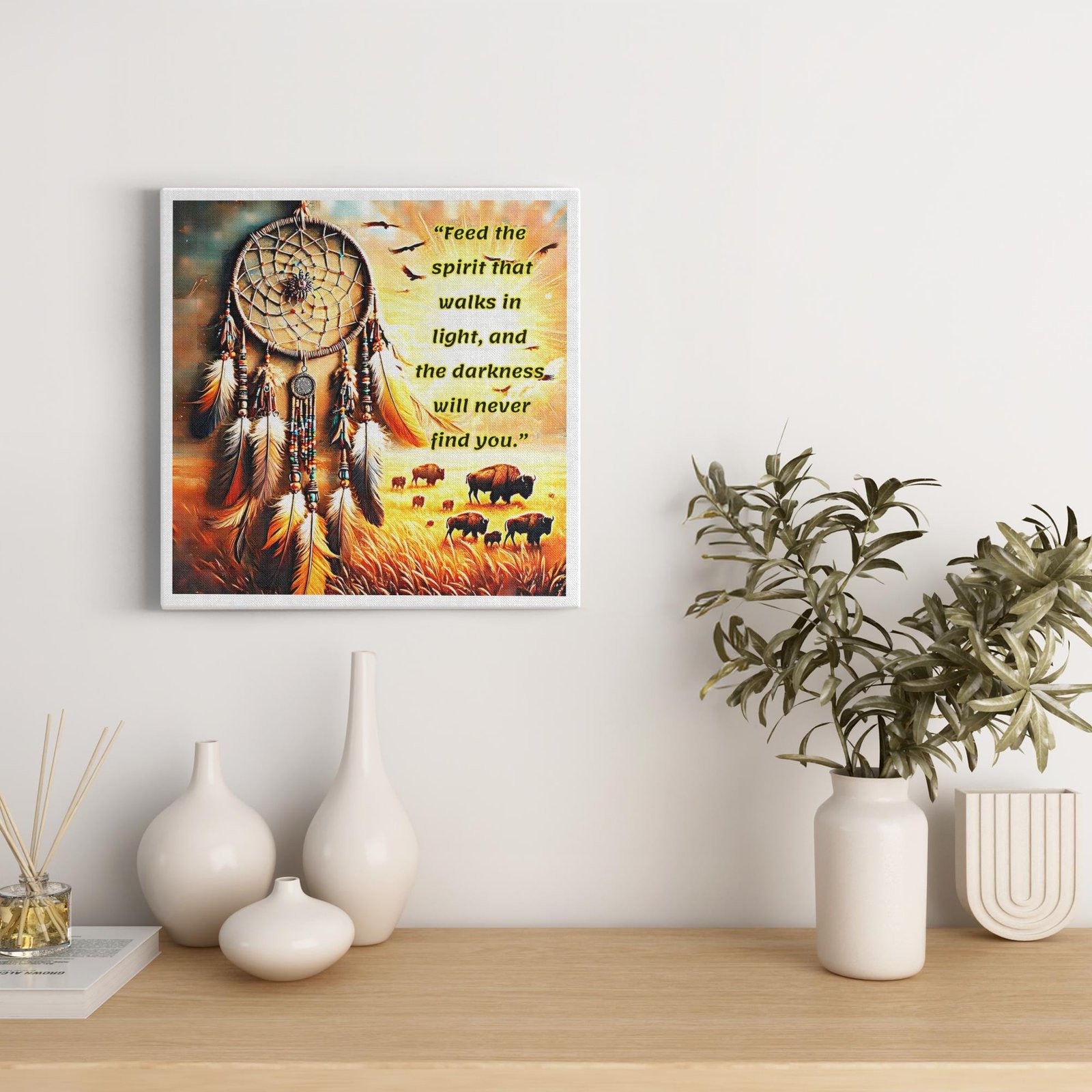 Dreamcatcher With Bison Canvas Wraps - Image 3