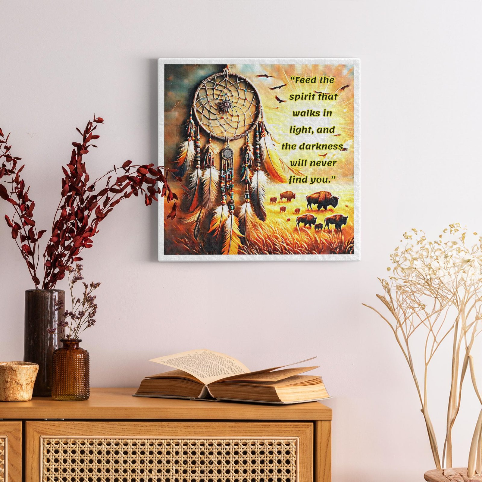 Dreamcatcher With Bison Canvas Wraps - Image 2