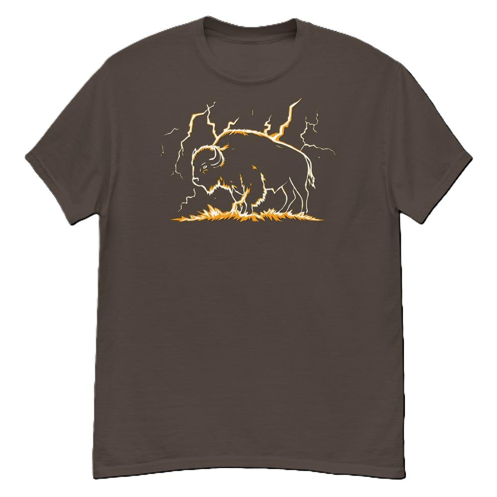 Bison Is Lightning Graphic T-Shirt Unisex Cotton Streetwear Tee Native American Art - Image 5