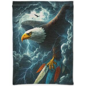 Eagle in the Storm Woven Tapestry: Native American Wall Decor, Handmade in USA