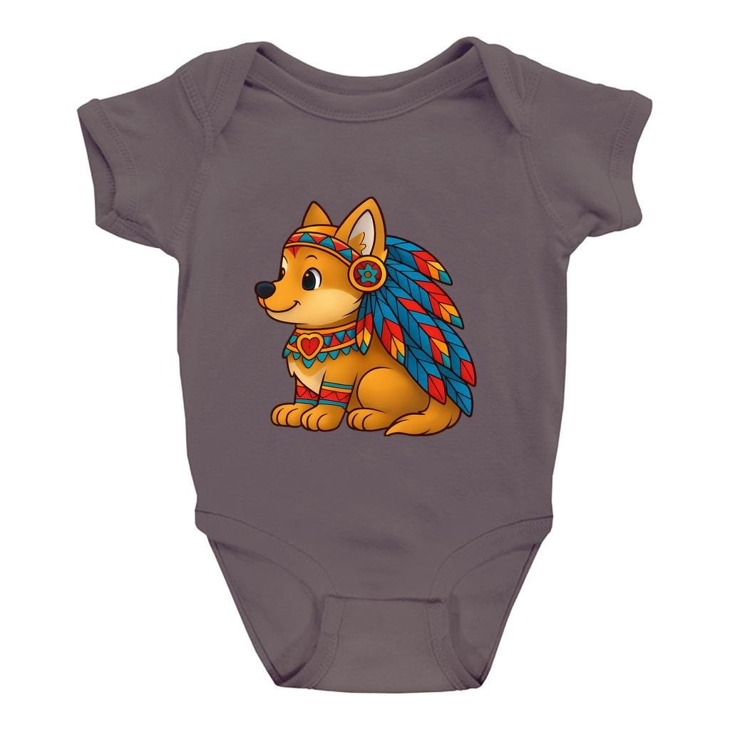 Baby Wolf Onesie: Native American Headband, Toddler Animal Sleepwear - Image 2