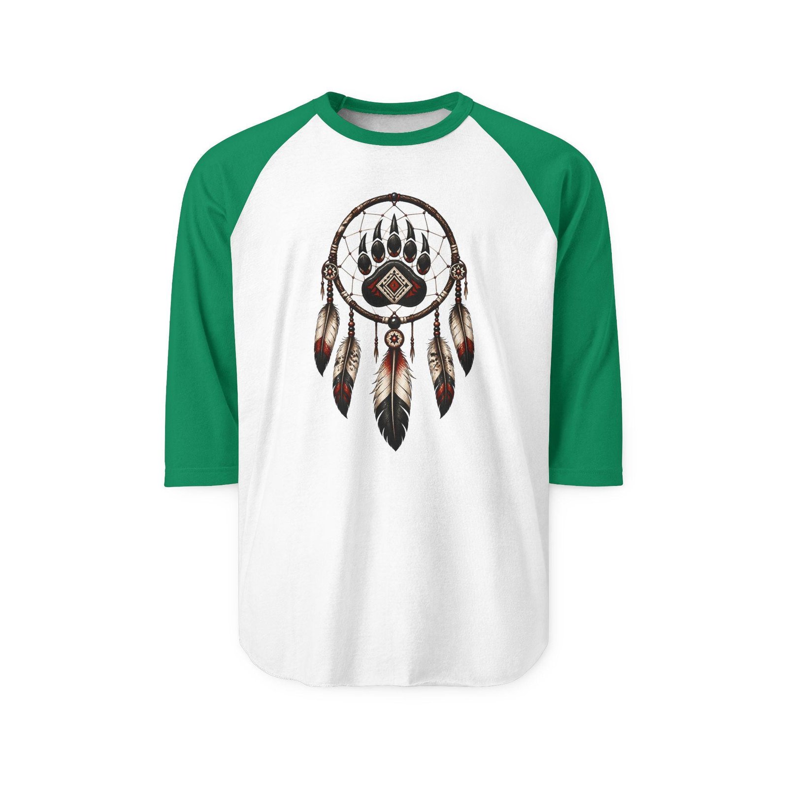 Bear Paw Dreamcatcher Mid Sleeve T-Shirt - A Krazy Bear Original - Image 2