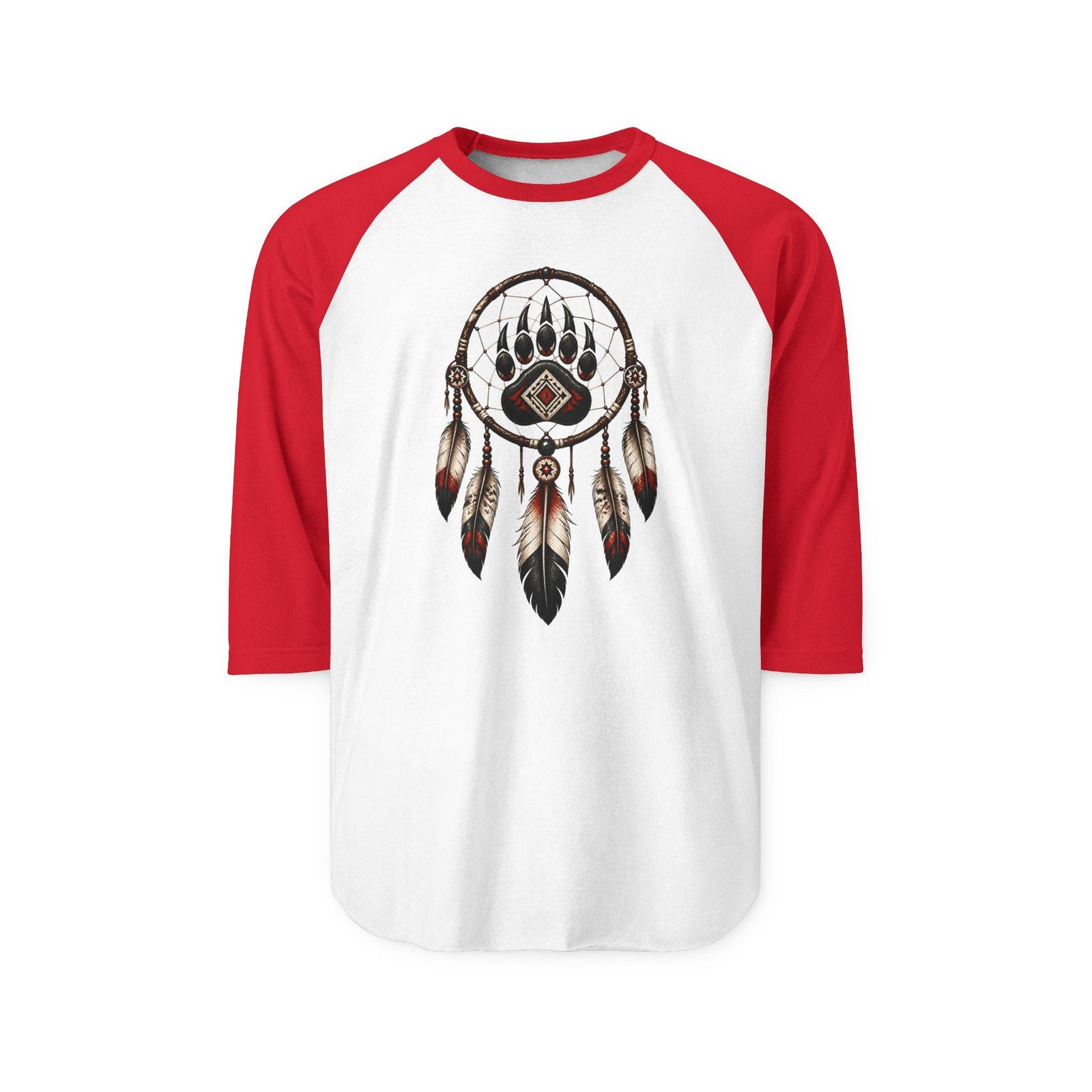 Bear Paw Dreamcatcher Mid Sleeve T-Shirt - A Krazy Bear Original - Image 4
