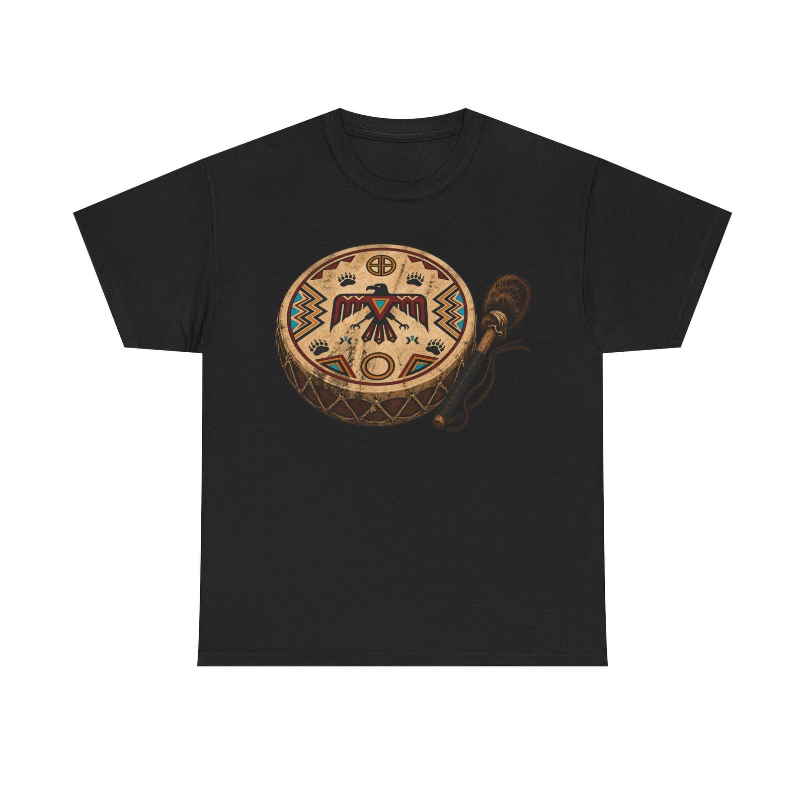 Native American Thunderbird Drum T-Shirt - A Krazy Bear Original - Image 3