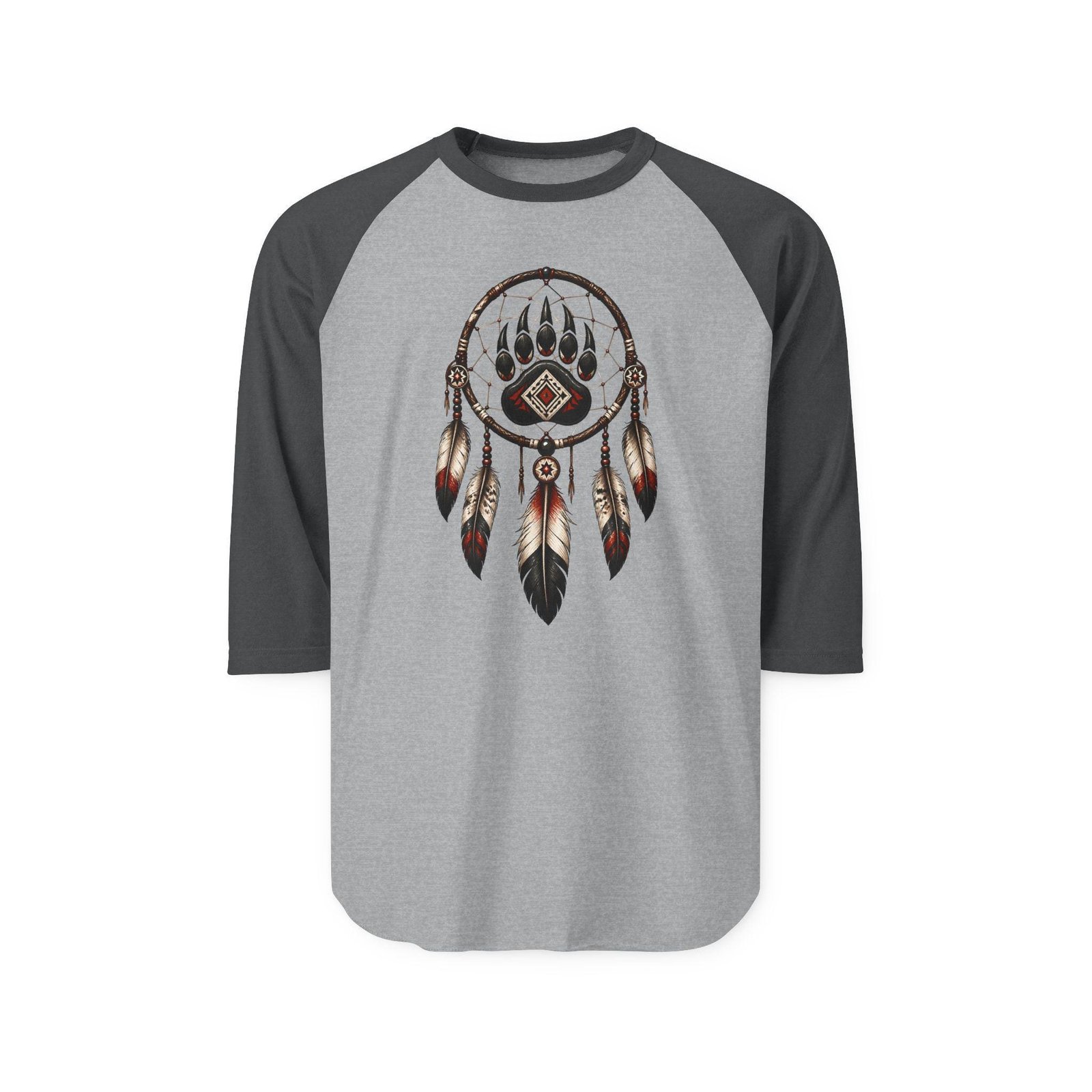 Bear Paw Dreamcatcher Mid Sleeve T-Shirt - A Krazy Bear Original