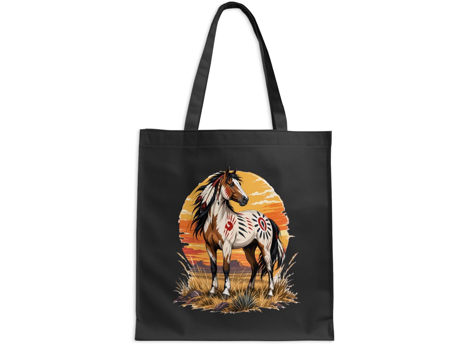 Native American Style Painted Horse Tote Bag - Image 3